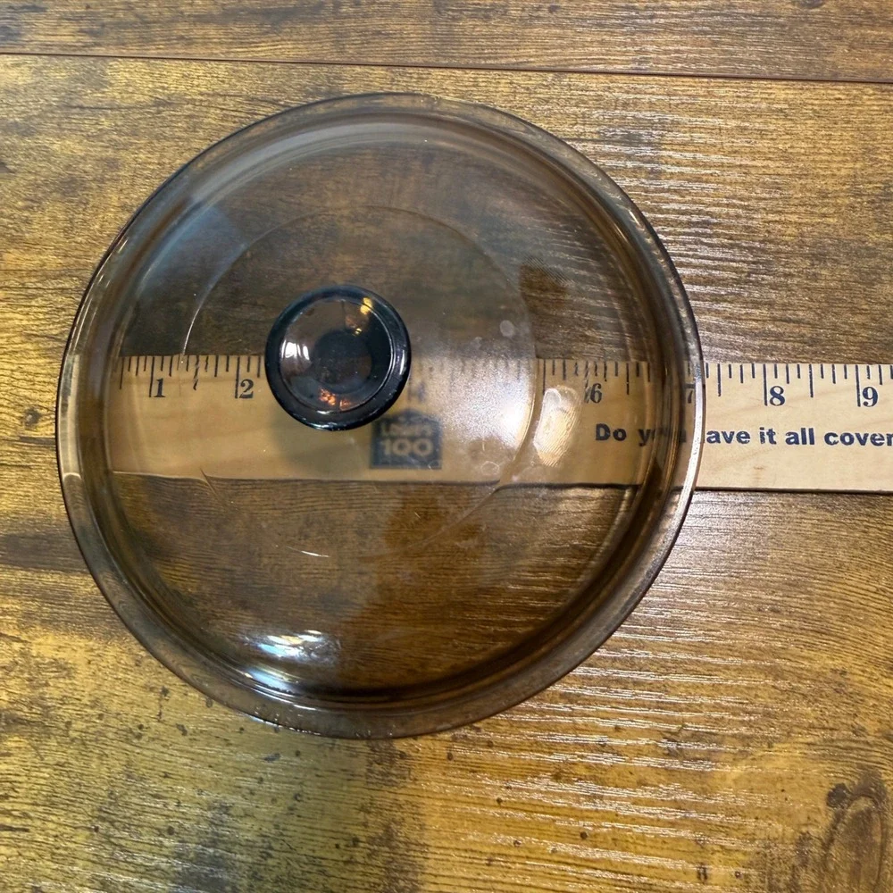 Pyrex Visions Amber Brown Glass Replacement Lid V-1.5-C for 1.5L Pot Pan 7.25in